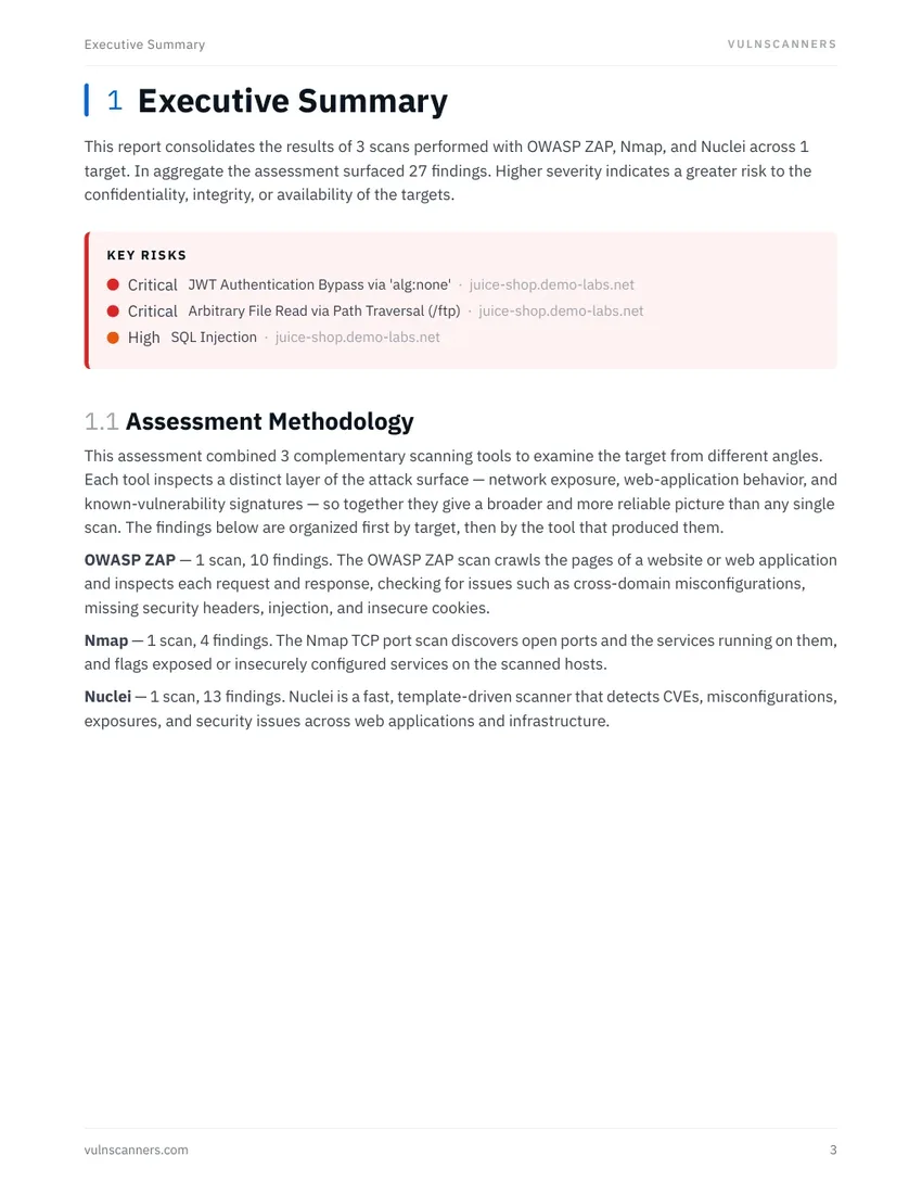 Sample VulnScanners report — page 3